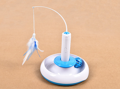 Juguete Interactivo Giratorio 360° para Gatos con Plumas Reemplazables
