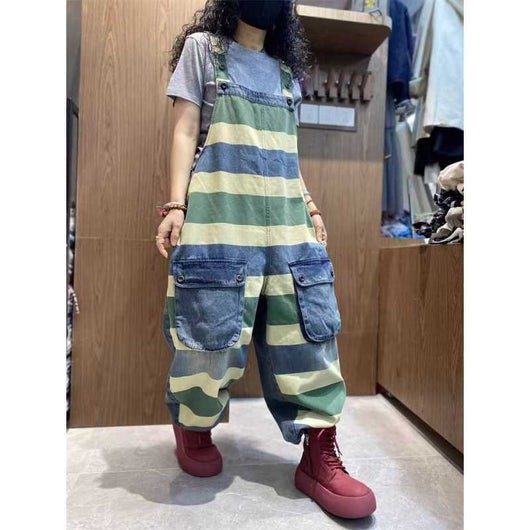 Mono Corto Denim Tallas Grandes con Tirantes e Impresión - Image 3