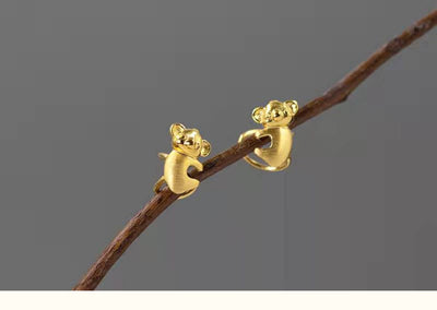 Aretes Koala's Hug Plata 925 Chapados en Oro - Image 8