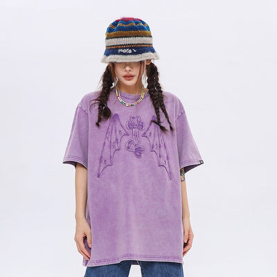 Camiseta Vintage Lavada Pesado con Bordado para Hombre y Mujer - Image 8