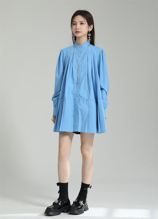 Vestido Camisero Plisado Manga Larga Diseño Exclusivo - Image 21