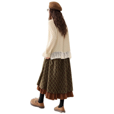 Falda de Invierno Verde Vintage para Mujer - Diseño Elegante y Moderno - Image 4