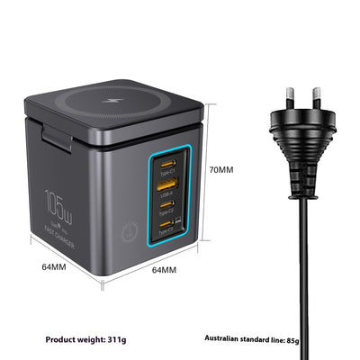 Cargador Inalámbrico Magnético 105W Multifuncional de Nitruro de Galio - Image 8