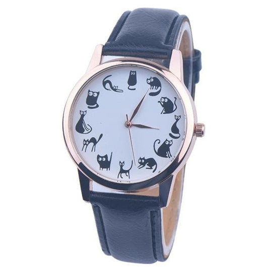 Reloj de Mujer Gato Correa Cuero Cuarzo - Image 3