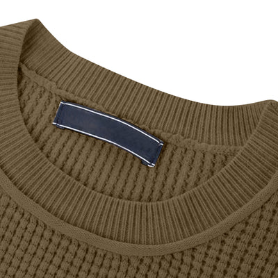 Camiseta Henley Suelta de Algodón Texturizado Manga Larga - Image 35