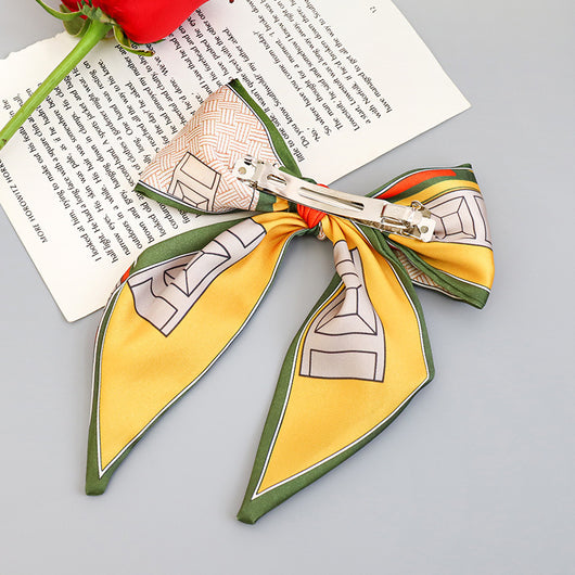 Clip Primavera para Coleta con Moño de Tela Estampada - Accesorio para Cabello Elegante - Image 11
