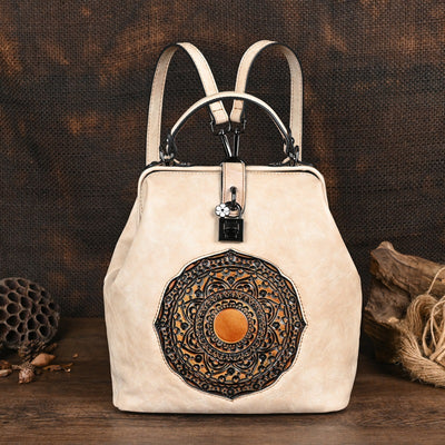 Mochila Retro para Viajes con Diseño en Relieve para Mujer - Image 4