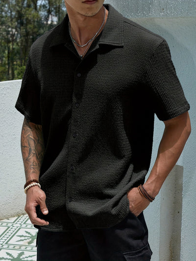 Camisa Casual Retro Resort con Cuello Solapa para Hombre - Image 7