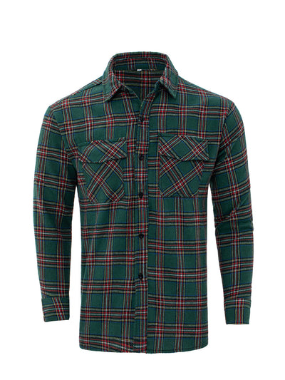Camisa Manga Larga Cuadros con Solapa - Estilo Casual Moderno - Image 12
