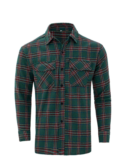 Camisa Manga Larga Cuadros con Solapa - Estilo Casual Moderno - Image 12