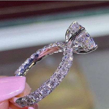 Anillo de Cristal Elegante para Novia - Joya de Diamantes de Imitación para Bodas y Eventos - Image 6