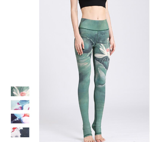Pantalones de yoga cintura alta estampados para mujer - Diseño europeo y americano