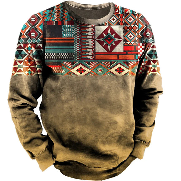Playera Casual Manga Larga Cuello Redondo con Estampado para Hombre