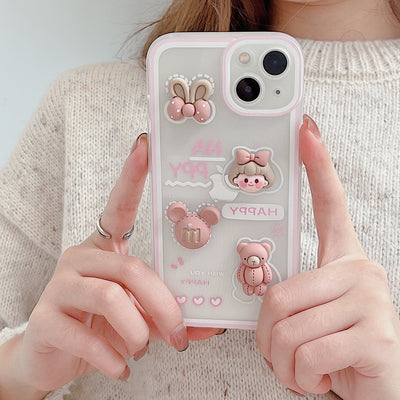 Funda Transparente 3D con Moño de Silicona Suave para Celular - Image 3