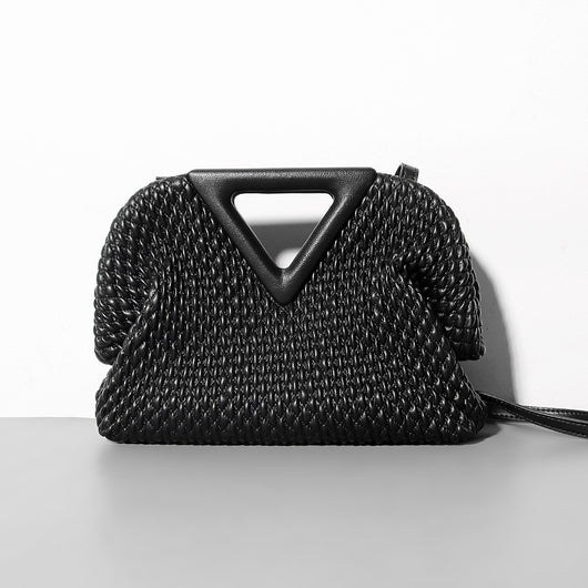 Bolso Nube Triangular de Cuero Vacuno Texturizado - Image 2