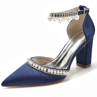 Zapatos de Tacón Cuadrado con Punta Afilada y Cristales Brillantes - Image 7