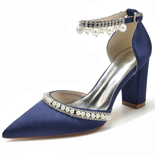 Zapatos de Tacón Cuadrado con Punta Afilada y Cristales Brillantes - Image 7