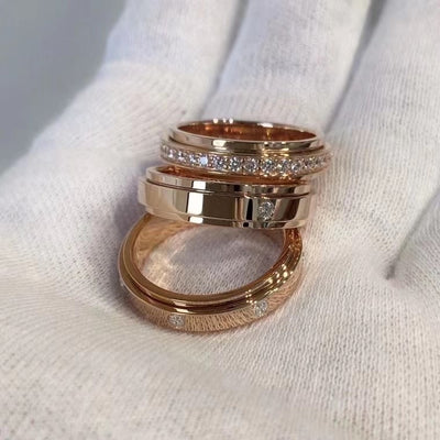 Anillo Girasol con 7 Diamantes de Rotación Completa - Image 6
