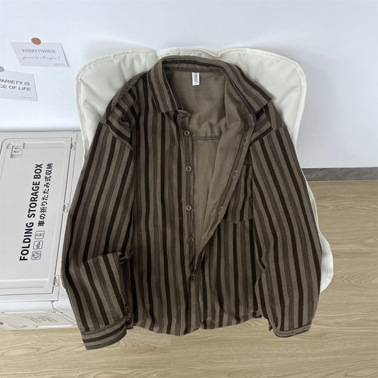 Camisa Retro Oversize de Manga Larga para Hombre - Image 2
