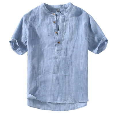 Camisa Casual de Lino Retro Estilo Japonés para Hombre - Image 3