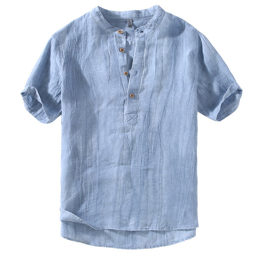 Camisa Casual de Lino Retro Estilo Japonés para Hombre - Image 3