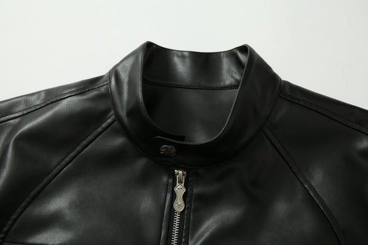 Chaqueta de Cuero Estilo Retro Americano con Detalles de Tartán - Image 57