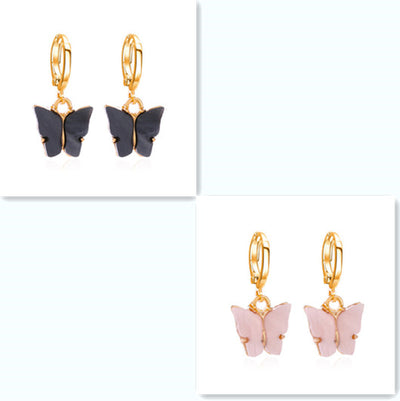 Aretes Mariposa Acrílicos Multicolores para Mujer - Image 12