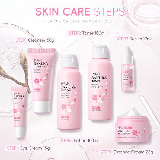 Set Completo Cuidado Facial Flor de Cerezo - Limpieza y Luminosidad 6 Piezas - Image 3