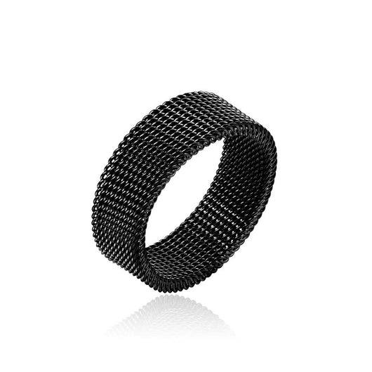 Anillo de Malla Acero Inoxidable Dorado y Negro - Image 6