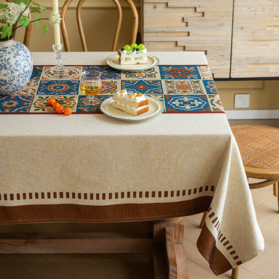 Mantel Rectangular para Mesa de Centro - Diseño Atmosférico en Tela
