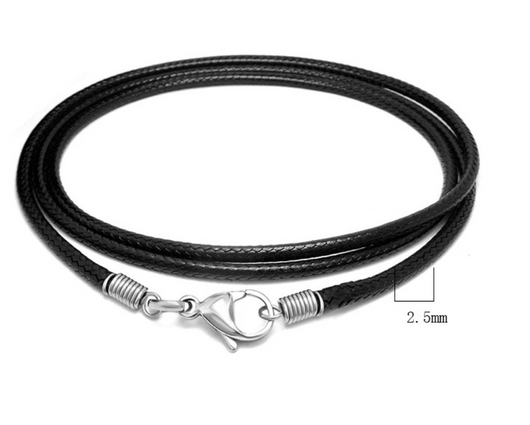 Collar Tejido de Lino Negro con Cuerda de Cera - Image 15
