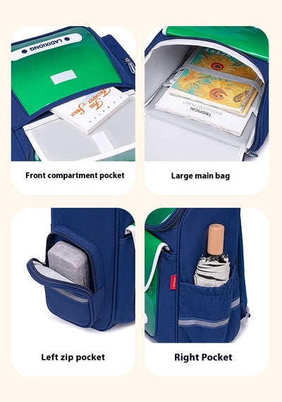 Mochila Escolar Infantil Ligera y de Gran Capacidad con Protección de Columna Estilo Británico - Image 12