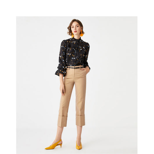 Camisa Manga Larga Estilo Retro para Commuter