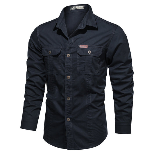 Camisa Táctica Oversized de Manga Larga para Tallas Grandes - Image 24