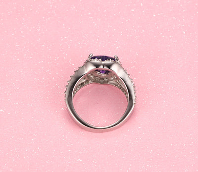 Anillo de Acero Titanio con Piedra Incrustada para Mujer - Diseño Moderno
