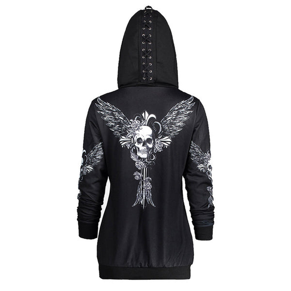 Sudadera con Capucha Estampado Luna Manga Larga