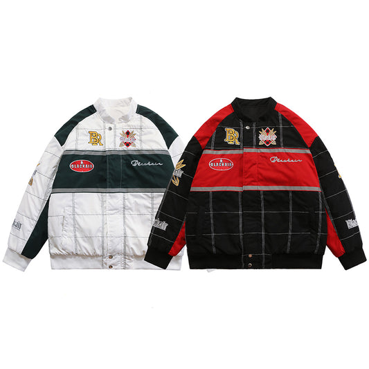 Chaqueta Suelta de Algodón con Contraste de Colores para Hombre - Image 2