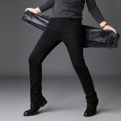 Jeans Slim Recto con Forro Térmico para Hombre - Stretch Elástico - Image 2