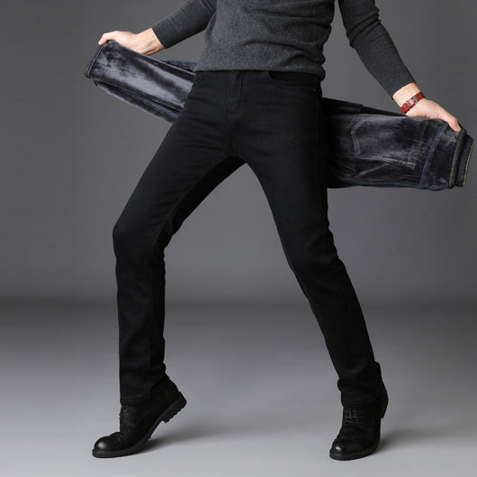 Jeans Slim Recto con Forro Térmico para Hombre - Stretch Elástico - Image 2