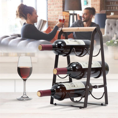 Botellero Metálico de Escritorio - Organizador Elegante para Vinos - Image 7