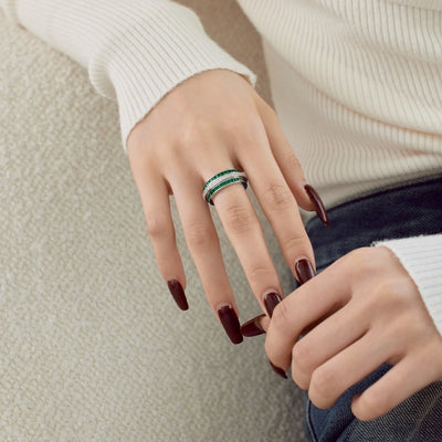 Anillo de Plata Esterlina S925 con Diamantes Incrustados y Rotación Descompresiva para Mujer - Image 23