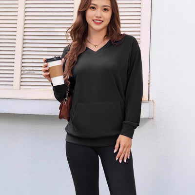 Blusa Larga de Manga Larga para Talla Grande - Otoño e Invierno - Image 4