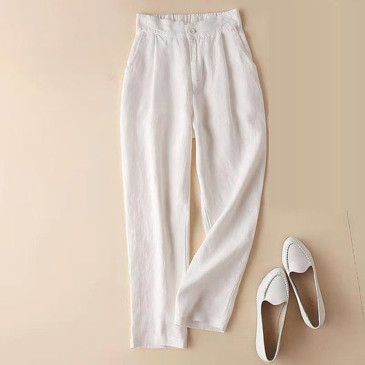 Pantalones Harem de Lino y Algodón Talla Grande - Comodidad y Estilo - Image 11