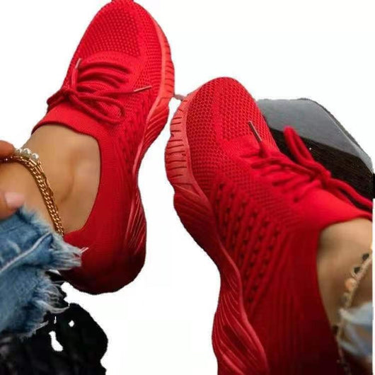 Zapatillas Deportivas Plataforma para Mujer - Tenis Fashion Tejido Volador Talla Grande - Image 12