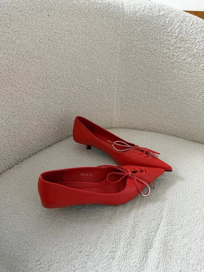 Zapatos de Tacón Grueso con Moño - Slip-on Cómodos y Elegantes - Image 20