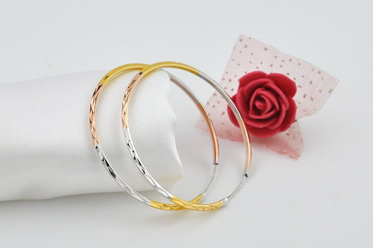Aretes Tricolor Plata 925 Chapados en Oro - Aros Elegantes para Mujer