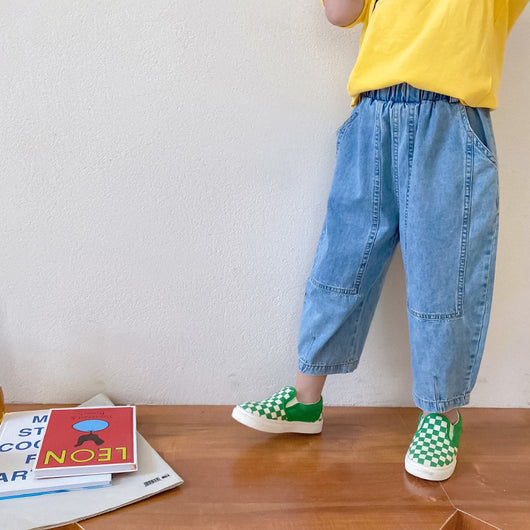 Pantalones Vaqueros Retro Niña Cintura Alta Pierna Ancha Corte Relajado - Image 2