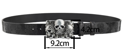 Cinturón con Hebilla de Calavera y Cabeza de Toro en Relieve - Image 9