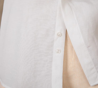 Camisa de Lino Lyocell Drapeado con Mangas Largas Suave al Tacto - Image 5