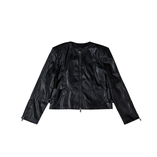 Abrigo de Cuero para Hombre con Hombros Acolchados Texturizados - Image 13
